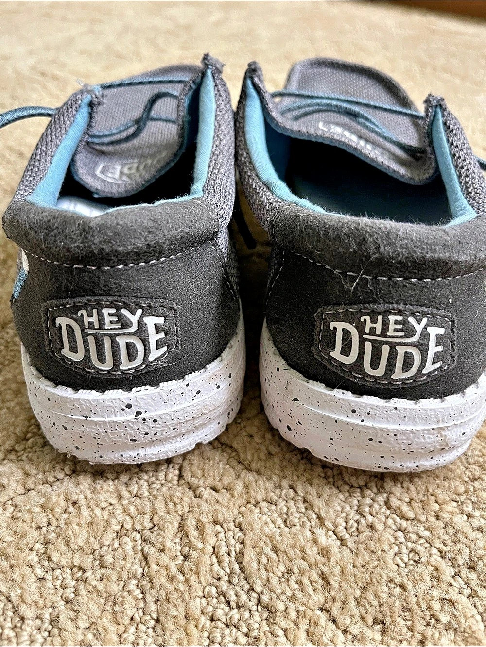 Hey Dude Wally Youth Sox Gray & Blue Loafers US 4